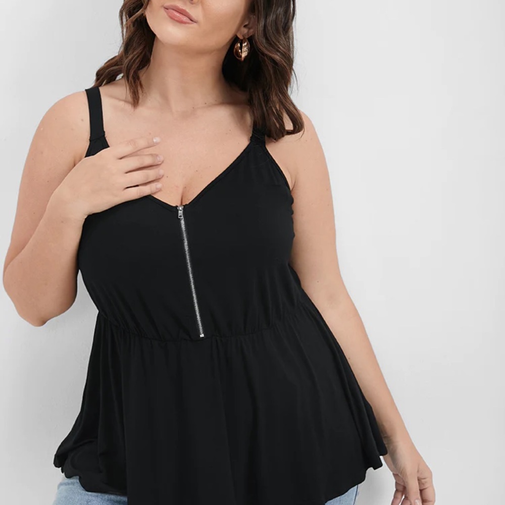 New bloomchic black tank with zipper